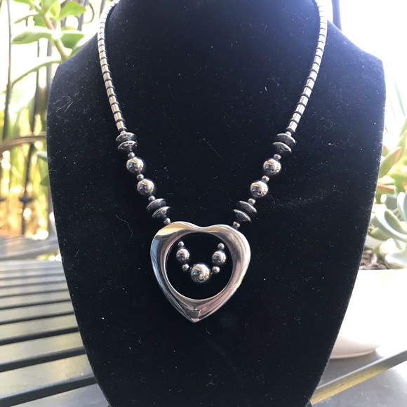 Hematite Heart Necklace - Picture 3 of 16